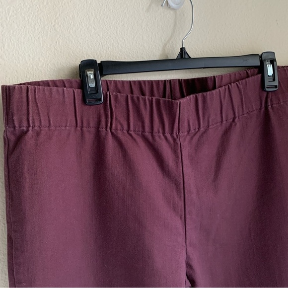 Soft Surroundings Wine Colored Crop Pants with Metal Detail - Picture 3 of 5